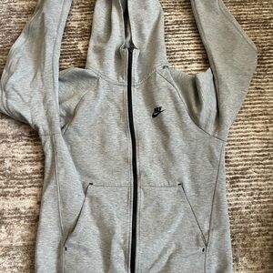 Nike Women's Light Gray Zip-Up Hoodie